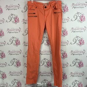 Life in progress jeans bright Orange Skinny Jeans with Zipper Details
